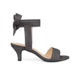 thumbnail image 3 of BLISSFUL STEP Women Open Toe Ankle Bow Tie Mid Heels Sandals Grey 9, 3 of 7