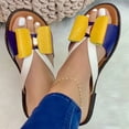 thumbnail image 2 of Leutsin Stretch Orthotic Slide Sandals Sandals Woven Beach Wedge Slippers Bow Shoes, 2 of 3