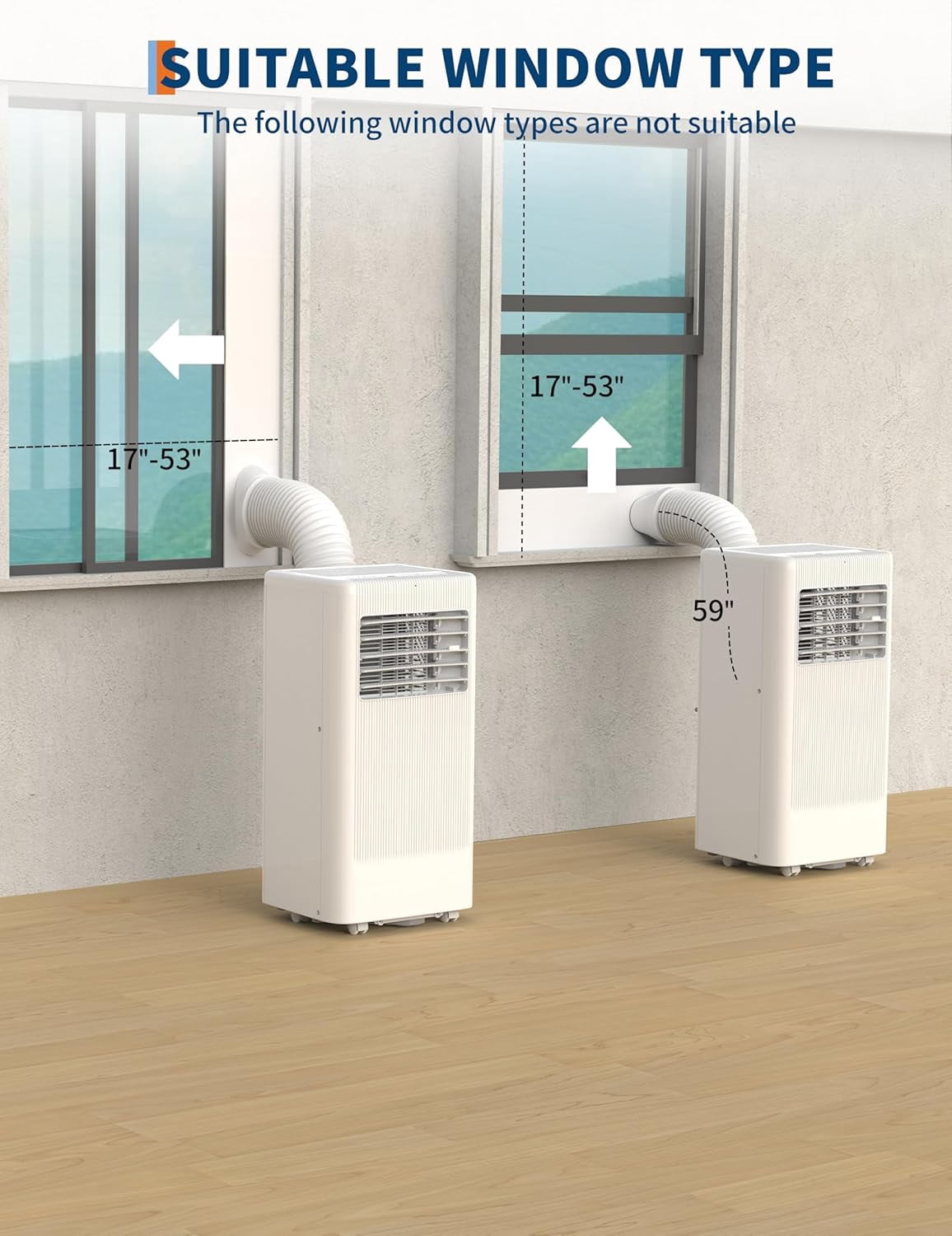 OUYAWEI 8000 BTU Portable Air Conditioner Quiet Cooling Dehumidifier Remote 24H Timer White Home Office