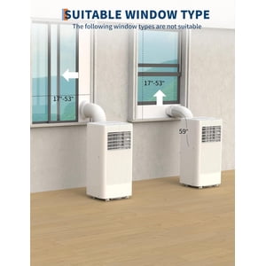 OUYAWEI 8000 BTU Portable Air Conditioner Quiet Cooling Dehumidifier Remote 24H Timer White Home Office