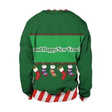 XZNGL Ugly Christmas Sweater Men Christmas Clothing Casual Loose Tops Christmas Day Long Sleeve Round Neck Sweater Long Sleeve for Men Ugly Sweater Christmas
