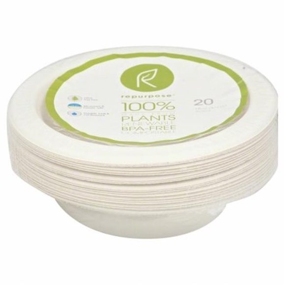 Repurpose 145324 Bowls Bagasse, 20 Pieces