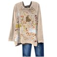 thumbnail image 4 of Pompotops Women Retro Print Loose O-Neck Long-Sleeved Fleece Oversized Sweatshirt Pullover, 4 of 4