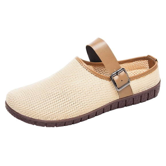 Wensltd Women Wide Width Shoes Comfortable Round Toe Slip-on Knit Shoes Casual Work Walking Shoes Black