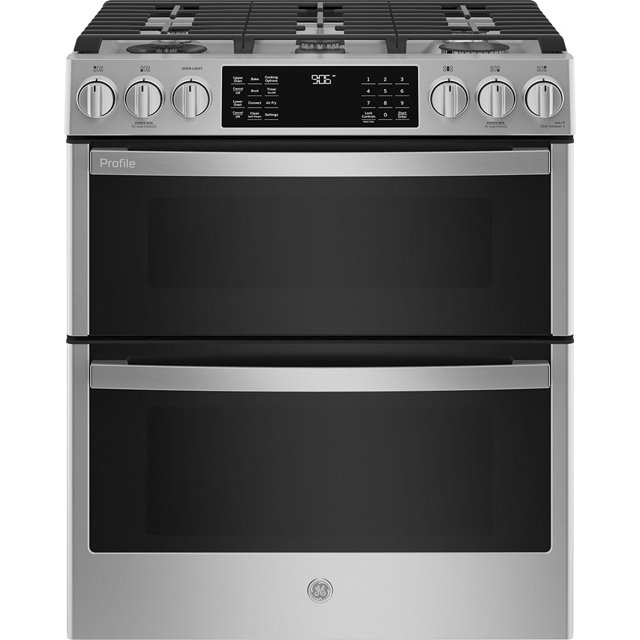GE Profile Cuisinière à Gaz à Double Four de 30” avec Friture à Air Sans Préchauffage en Acier Inoxydable - PCGS960YPFS