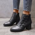 thumbnail image 3 of B91xZ Chaussures d'Automne pour Femmes Bottes à Enfiler Bottes d'Hiver Confortables,Noir 8, 3 of 5