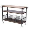 thumbnail image 1 of Baxton Studio Lancashire Kitchen Cart in Brown and Antique Bronze, 1 of 5
