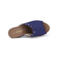 thumbnail image 4 of BLISSFUL STEP Women's Shoes Platform Chunky Heels Open Toe Rivet Faux Suede Slides Sandals Haze Blue 10, 4 of 7