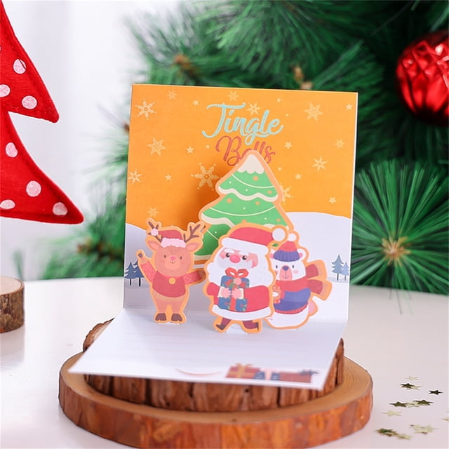 Nilvkv Christmas Tree Card 3 D Glitter Christmas Tree Greeting Card and Envelope 3 D Christmas Greeting Card Greeting Card Merry Christmas Card Winter Holiday