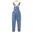 thumbnail image 4 of VEKDONE 2025 Men's Casual Denim Bib Overalls Slim One-Piece Jumpsuits Washed Jeans Ripped Long Rompers Trousers B Blue,XX-Large, 4 of 8