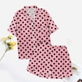 thumbnail image 2 of MIASHUI Ensemble de Pyjama 2 Pcs pour Garçons et Filles à Pois Boutonné, Rose, 8-9 Ans, 2 of 4
