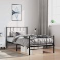 thumbnail image 1 of vidaXL Metal Bed Frame with Headboard and Footboard Black 100x200 cm, 1 of 5