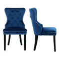 thumbnail image 4 of Costaelm Modern Tufted Velvet Dining Side Chair, Navy Blue (Set of 2), 4 of 7