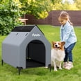 thumbnail image 2 of Gymax 36'' Elevated Dog House for Small Breeds Large Pet House w/ Ventilated Windows, 2 of 10