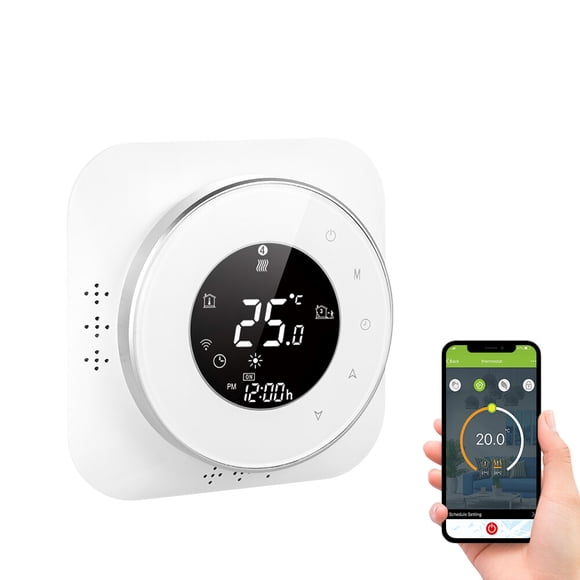 95-240V Wi-Fi Smart Thermostat 5+1+1 Six Periods Programmable Thermostat Voice APP Control Backlight LCD Boiler Heating Thermoregulator Compatible with Amazon Echo Google Home Tmall Genie