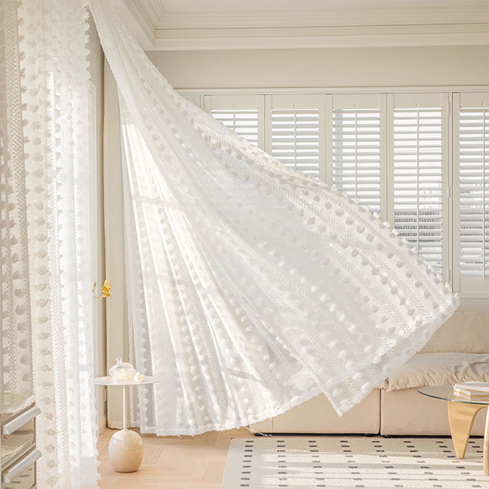 Sheer Curtains Long Transparent Voile Sheer White Curtains Gauze Drapes