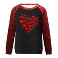 thumbnail image 4 of Penkiiy T-Shirts de la Saint-Valentin pour Femmes Col Rond Manches Longues T-Shirt Cœur Décontracté TG Rouge, 4 of 4