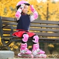 thumbnail image 2 of Adjustable Inline Skates for Kids Illuminating Roller Skates Set with, 2 of 8