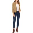 thumbnail image 2 of INSPIRE CHIC Women's Faux Suede Button up Casual Open Front Drawstring Long Sleeve Blazer XL Khaki, 2 of 6