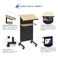 thumbnail image 4 of Wheeled Lectern with Storage Shelf - Beech/Black - Compact Standing Desk for Reading - Laptop Stand, 4 of 4