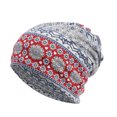 thumbnail image 1 of Maoww Bonnet Slouchy Style Bohème Musulman Hijab Turban Extensible Protection des Oreilles Accessoires de Coiffure Bonnet Gris Rouge, 1 of 7