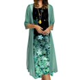 thumbnail image 2 of JUNWELL Robes pour Mère de la Mariée Ensemble Deux Pièces pour Femmes Robe Midi à Imprimé Floral avec Cardigan en Mousseline de Soie Formelle de Fête Sans Manches Grande Taille Robes d'Invitée de Mariage pour Femmes 2024 Tenue de Villégiature, 2 of 9