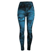Pisexur High Waisted Leggings for Women - Capri & Full Length Women's Imitation Cutout Ripped Tummy Control Workout Running Yoga Skinny Leggings