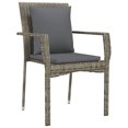 thumbnail image 3 of vidaXL 7 Piece Garden Dining Set with Cushions Black and Grey Poly Rattan, 3 of 5