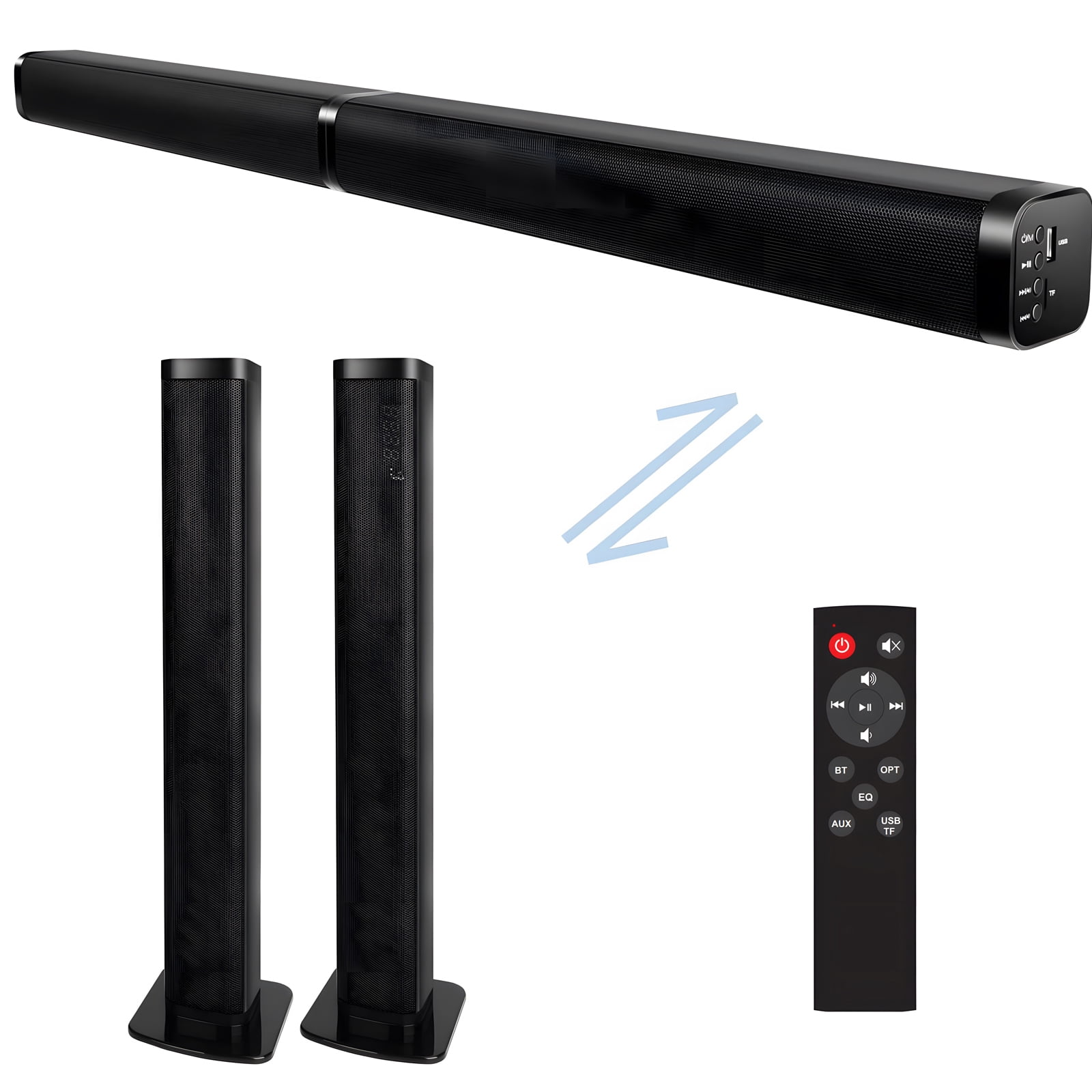 Amdohai Soundbars for TV 2.0 Channel Bluetooth 5.0 Sound Bar Split in 2 for TV Speaker Home Theater Soundbar Blaster Bar Player 40W Powerfull Speakers for TV Sets