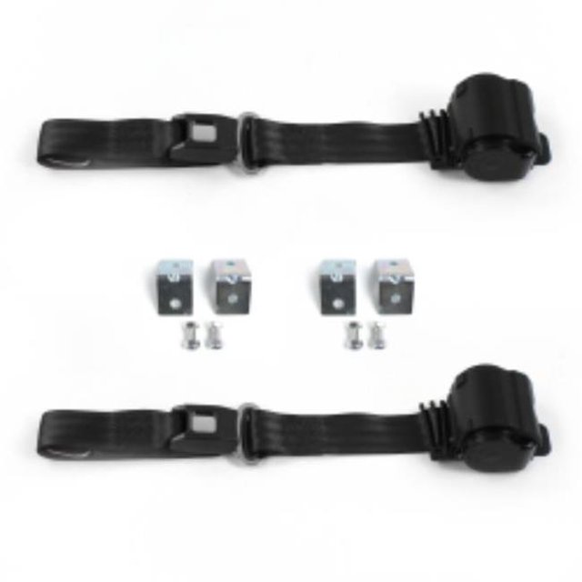 Camaro 1970-1981 Standard 2 Points Noir Rétractable Ceinture de Sécurité Baquet avec Bracketry - 2 Ceintures