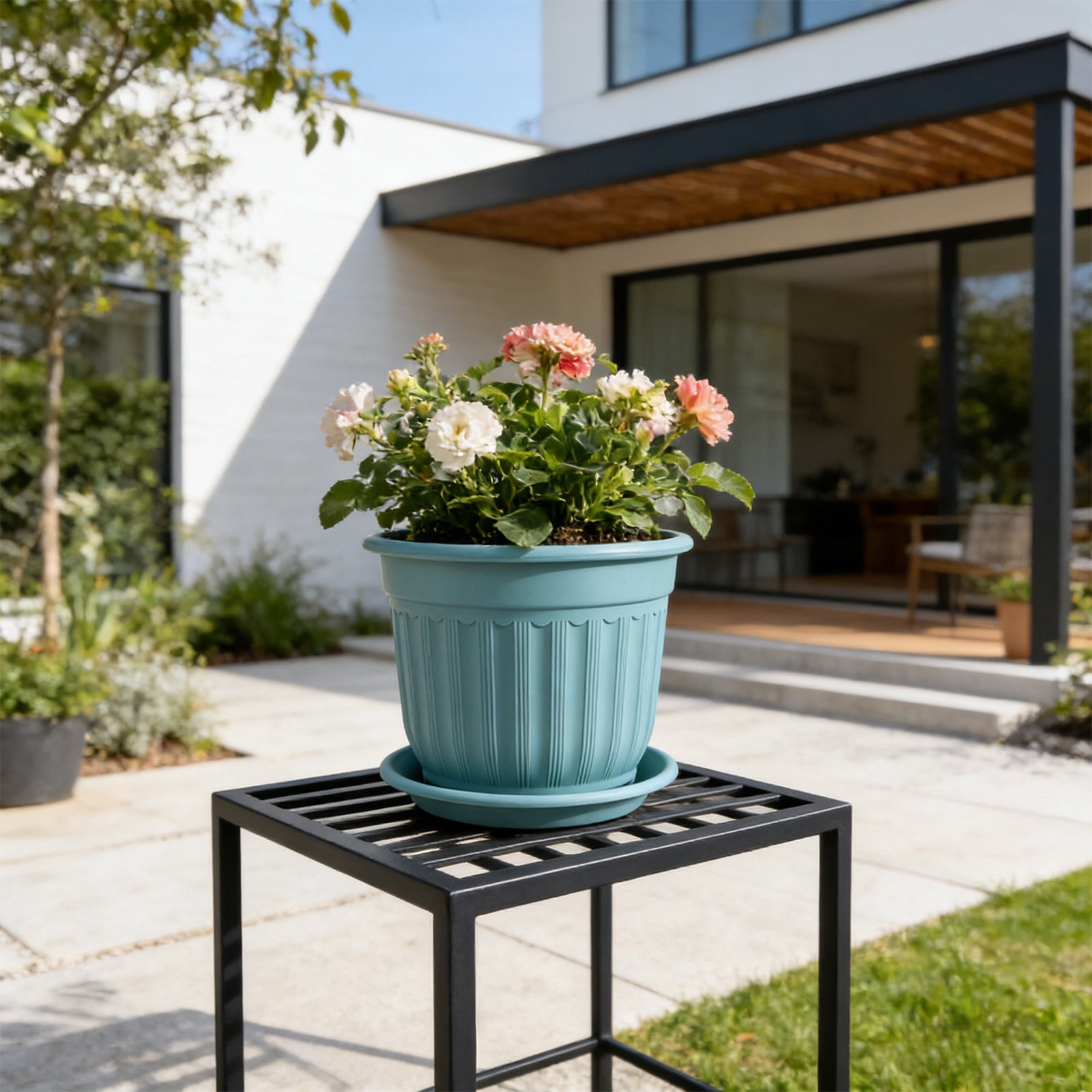 Skimsklo Retro Style Faux Ceramic Flower Pot Planter with Breathable ...