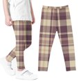 thumbnail image 5 of Girls Checkered Print Leggings High Waist Stretchy Soft Summer Tights For School Daily Wear, 5 of 5