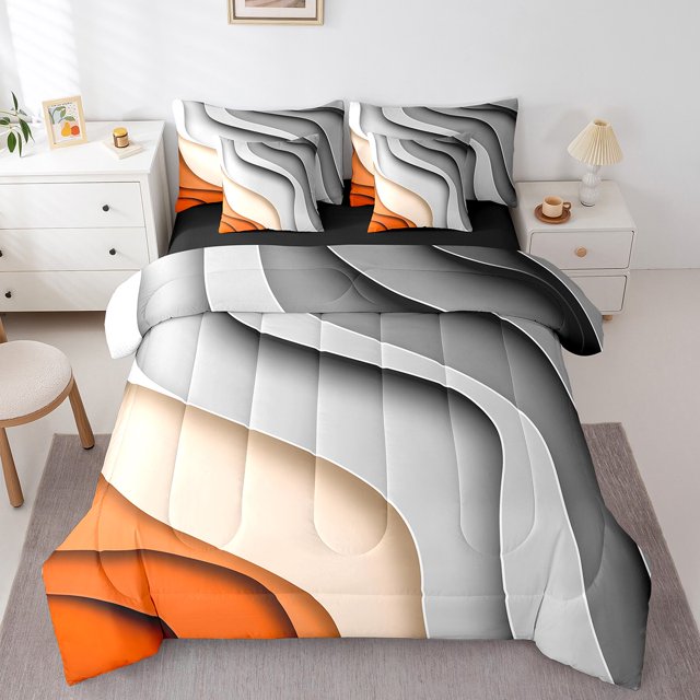 YST 7-Piece Aesthetic Wave Bed in a Bag, Twin