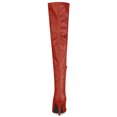 thumbnail image 4 of Unique Bargains Bottes Cuissardes à Talon Aiguille Pailletées pour Femme Rouge (Taille 6), 4 of 8