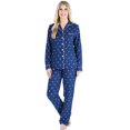 thumbnail image 1 of PajamaMania Women's Cotton Flannel Long Sleeve Button-Down Pajamas PJ Set Navy Polka Dot Small, 1 of 5