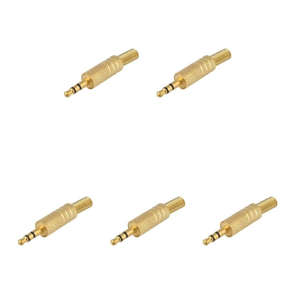 tredstone Car Cord 1m Nylon Audio Cable 3 .5mm Cable Male to Male Cloth Audio Cable Gold Plug for speaker 5Set
