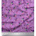 thumbnail image 1 of Soimoi Purple Rayon Fabric Cage & Humming Bird Print Fabric by the Yard 42 Inch Wide, 1 of 5