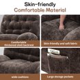 thumbnail image 4 of Korser Power Swivel Rocker Recliner Chair with USB Ports Chenille for Living Room,Brown, 4 of 7