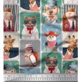 thumbnail image 1 of Soimoi Moss Georgette Fabric Paw,Hat & Animals Patchwork Print Fabric by Yard 42 Inch Wide, 1 of 3