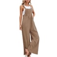 thumbnail image 2 of TIMIFIS Womens Baggy Jumpsuits Solid Color Wide Leg Overalls Fashion Casual Loose Cute Rompers Pants with Pockets, 2 of 6