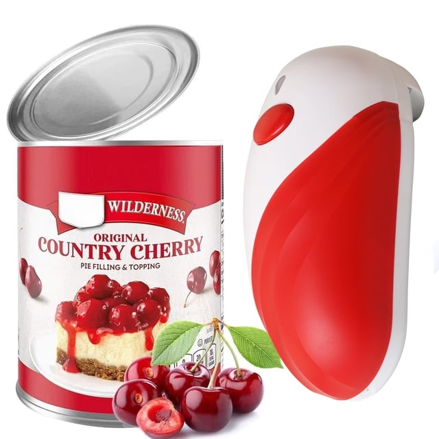 Automatic Can Opener Smooth Edge Can Opener for No Sharp Edges | One Touch Electric Can Opener for Kitchen | Opens Round and Oval Metal Cans | Small Compact Design for Home Kitchen or Outdoor