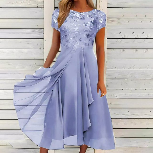 Robes Maxi Aguichant pour Femmes, Décontractées, à Manches Mi-Longues, d'Été, de Plage, Robe Soleil Hawaïenne, Coupe Évasée, Longue
