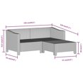 thumbnail image 4 of vidaXL 3 Piece Garden Lounge Set with Cushions Grey Poly Rattan, 4 of 5