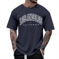 thumbnail image 1 of Men's Raglan Sleeve Letter Print Short Sleeve T-Shirt - Round Neck, Fashion Trend, Perfect for Daily & Casual Occasions, 1 of 4