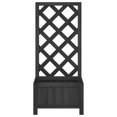 thumbnail image 2 of vidaXL Planter with Trellis Black Solid Wood Fir, 2 of 5