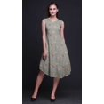 thumbnail image 2 of Bimba Robe d'Été Sans Manches à Col Rond pour Femmes, Imprimée de Feuilles Grises et de Fleurs de Plumeria, Tenue Décontractée-Xx-Grand, 2 of 6
