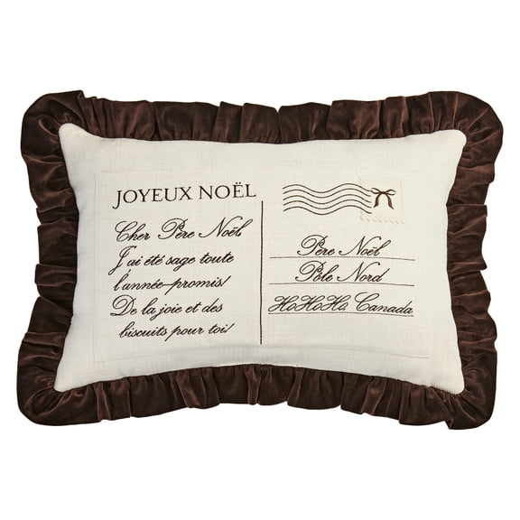 Fraiche Holiday Collection Cushion - Postcard Lumbar with Ruffle Edge 20x13inch