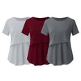 thumbnail image 2 of Vêtements de Grossesse Offres de l'Action de Grâce Liquidation Été Vêtements de Maternité pour Femmes Col Rond Manches Courtes Volants Pli Hauts de Grossesse, 2 of 5