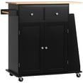 thumbnail image 1 of HOMCOM Rolling Kitchen Island, Kitchen Cart with Rubberwood Top, Spice Rack, 1 of 10