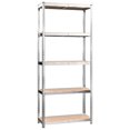 thumbnail image 3 of vidaXL 5-Layer Shelves 2 pcs Silver Steel&Engineered Wood, 3 of 5